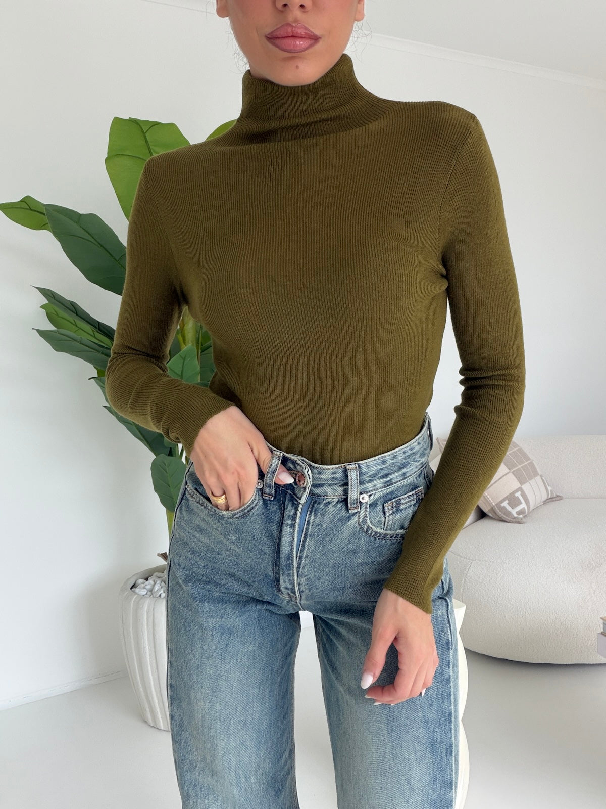 8530-MAGLIA FLATH OLIVA