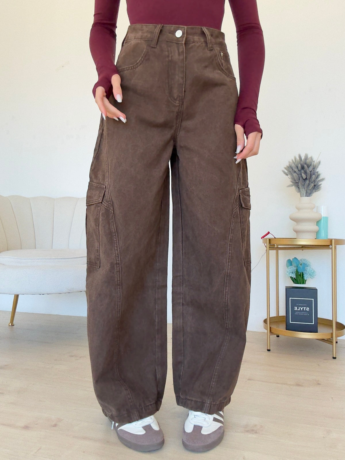 A0117-2-JEANS SLOUCHY ALINA CHOCO