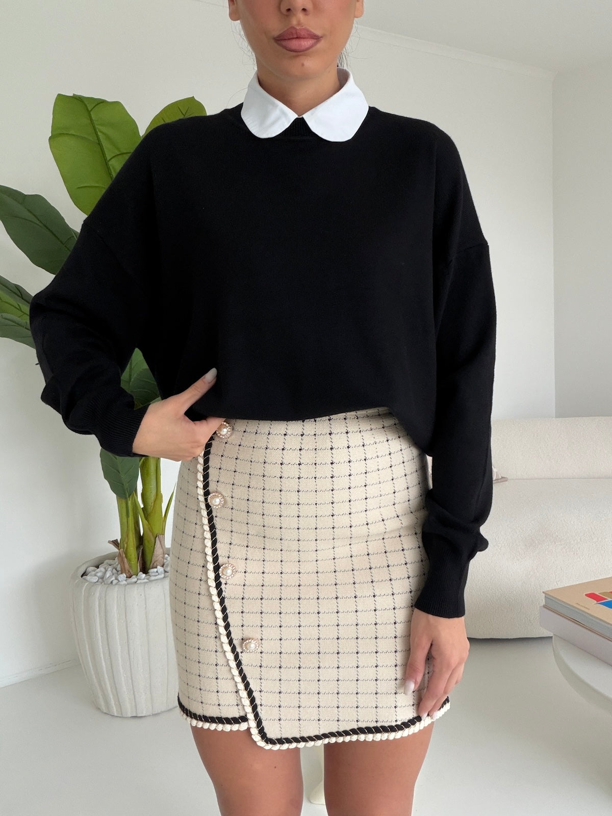 R5015-MINI GONNA TWEED BURRO