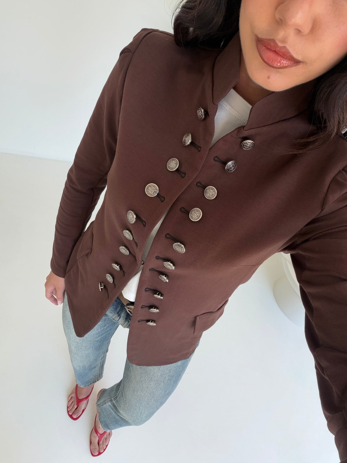 J117-BLAZER INFLUENCER CHOCO