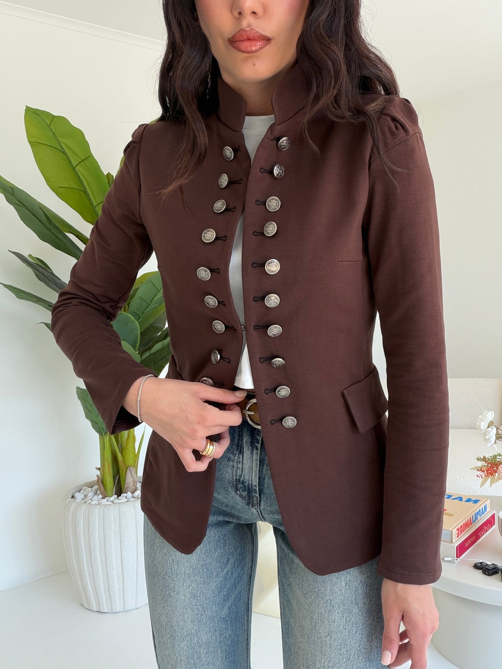 J117-BLAZER INFLUENCER CHOCO