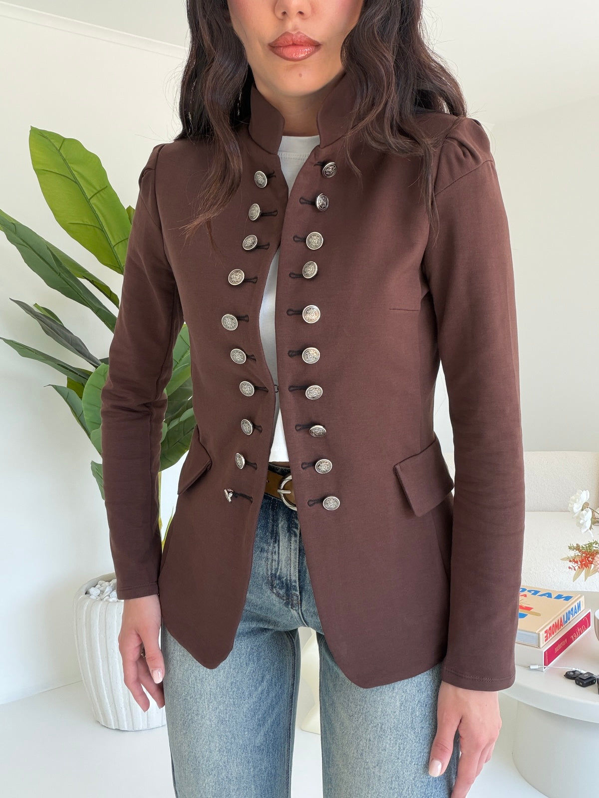 J117-BLAZER INFLUENCER CHOCO