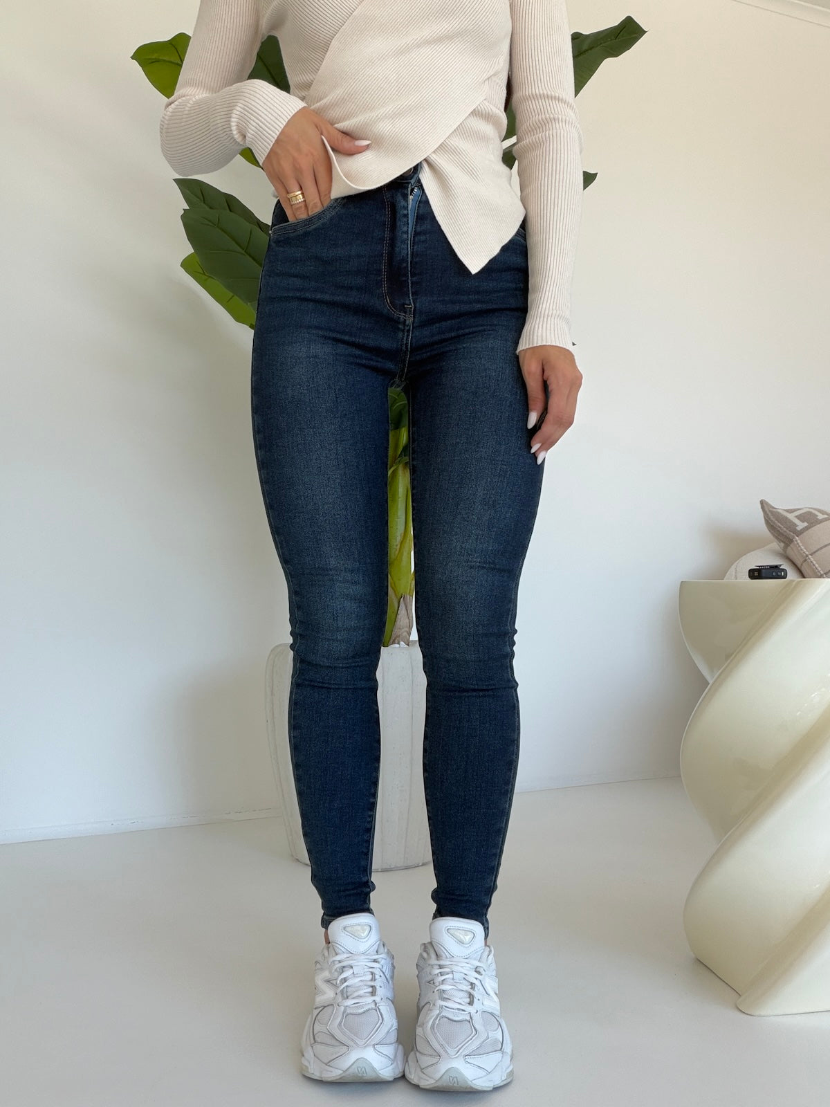 SHW9587-JEANS SKINNY BLU DENIM