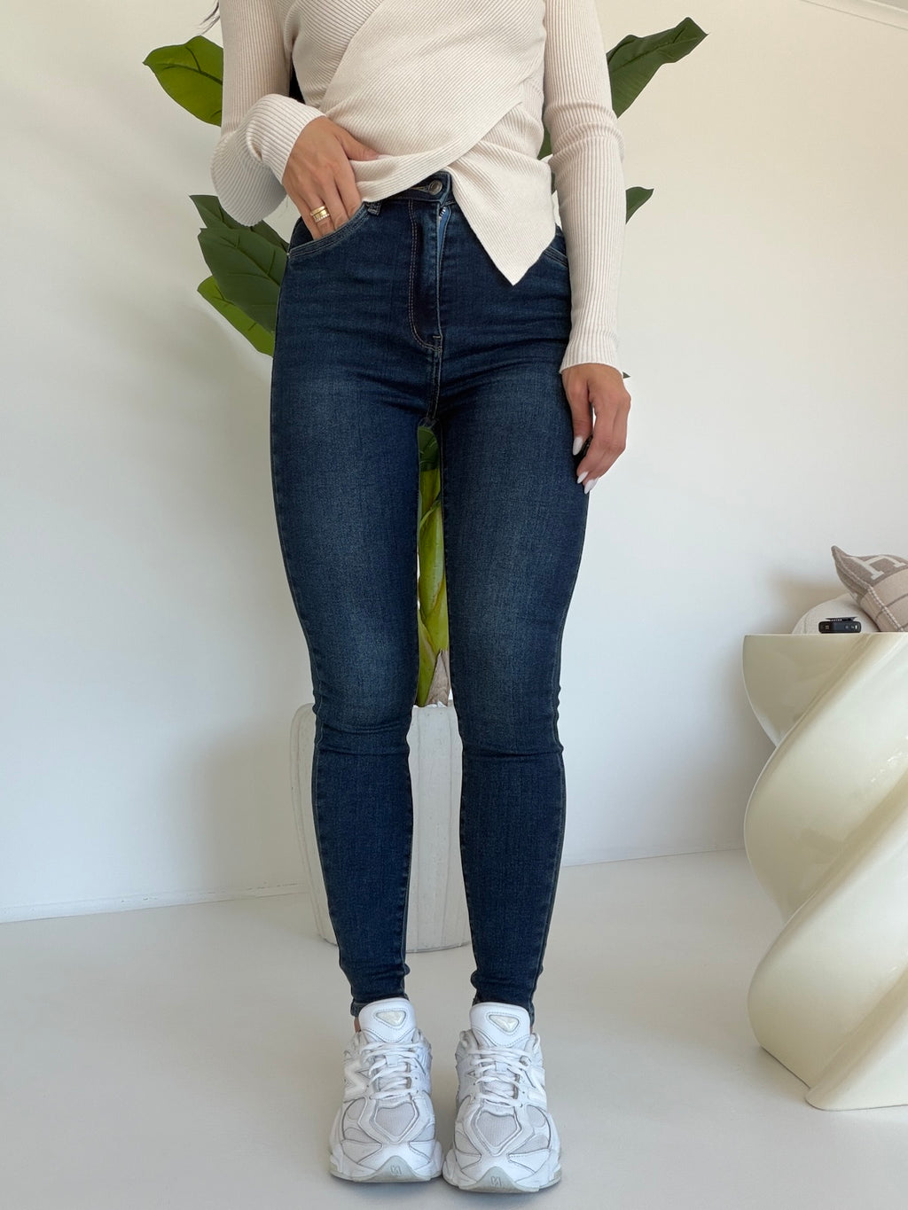 SHW9587-JEANS SKINNY BLU DENIM