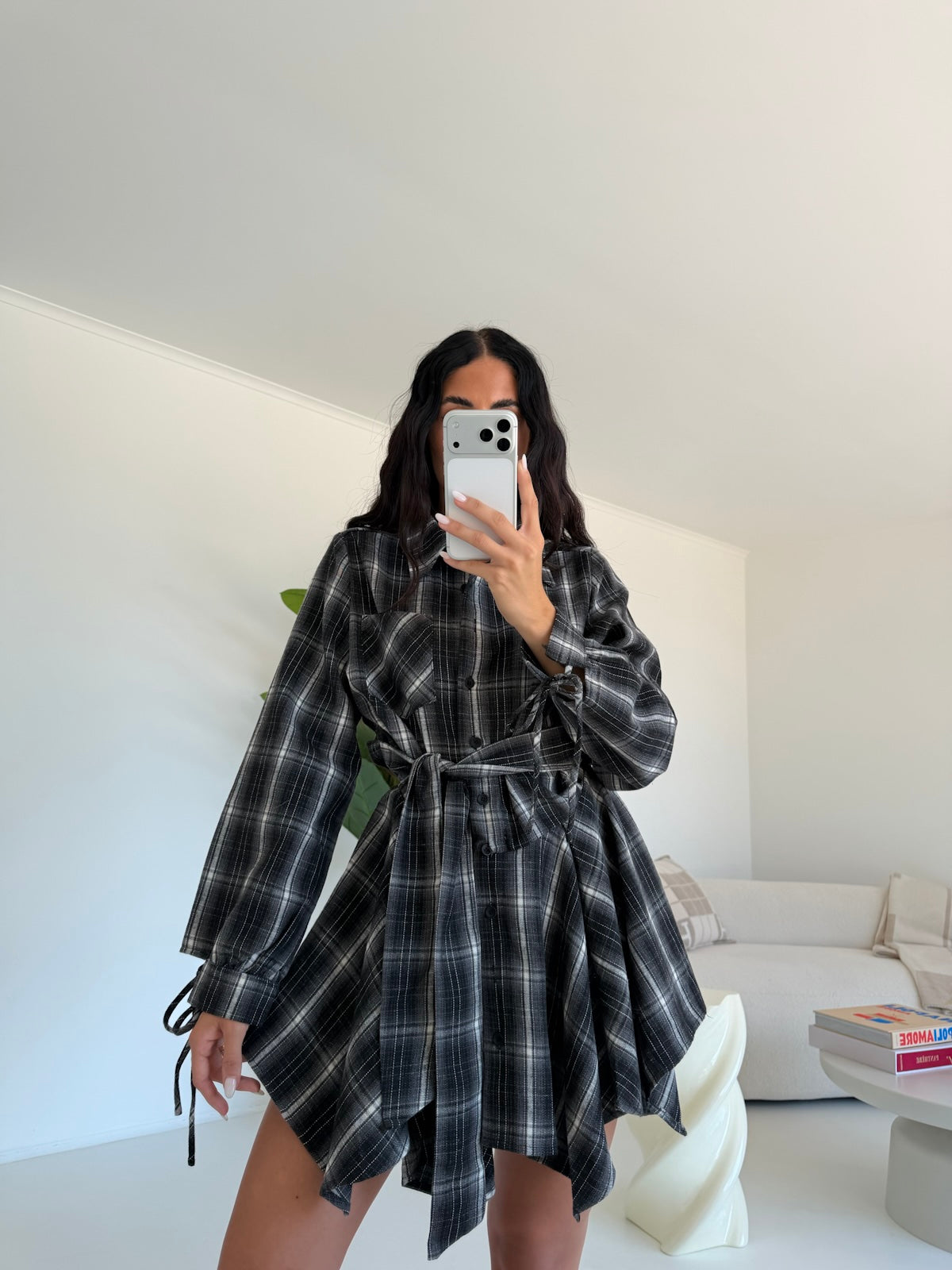 TR990-MAXI CAMICIA BLACK