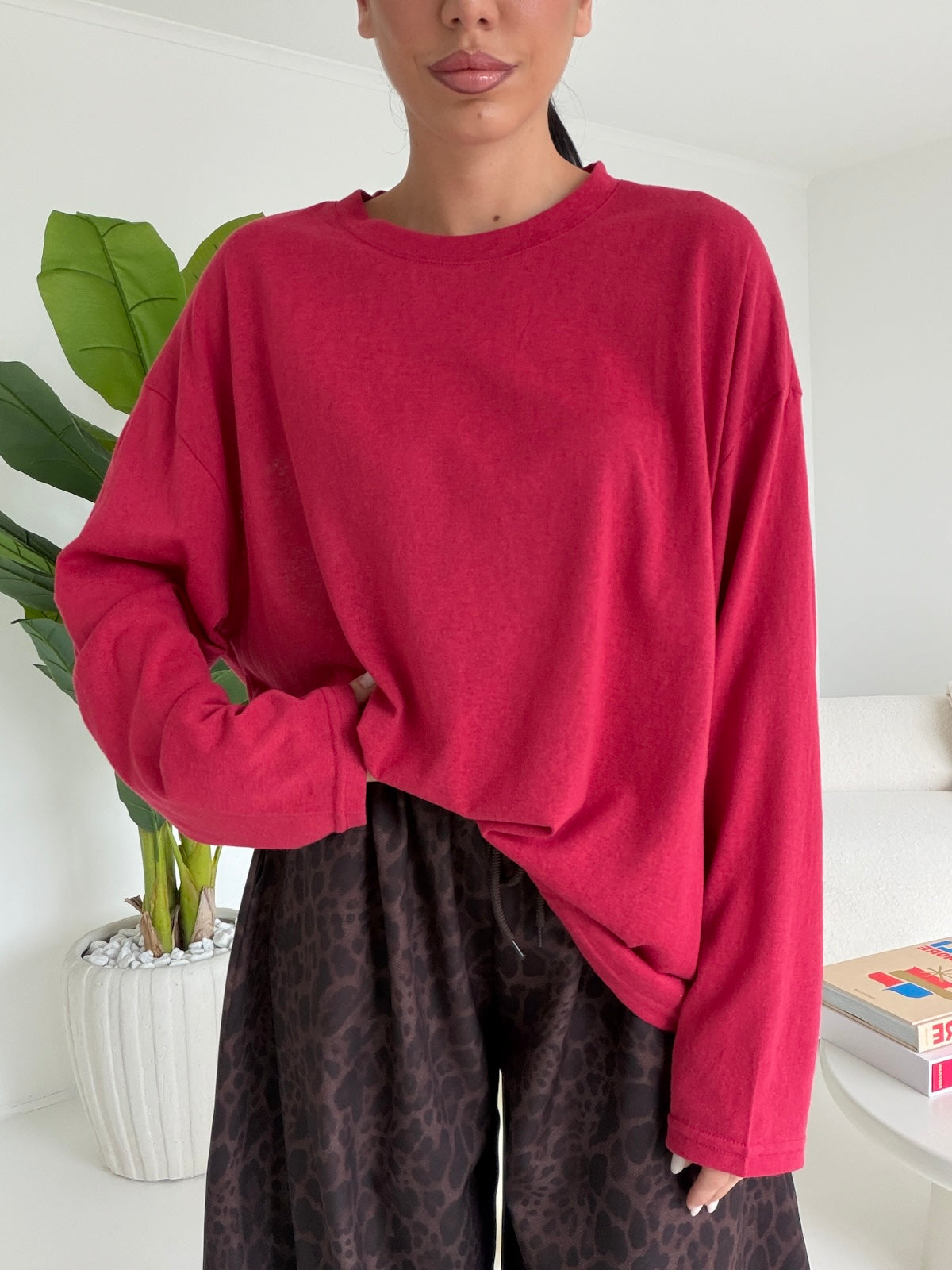 19366- MAGLIA LONG SLEEVE CHERRY
