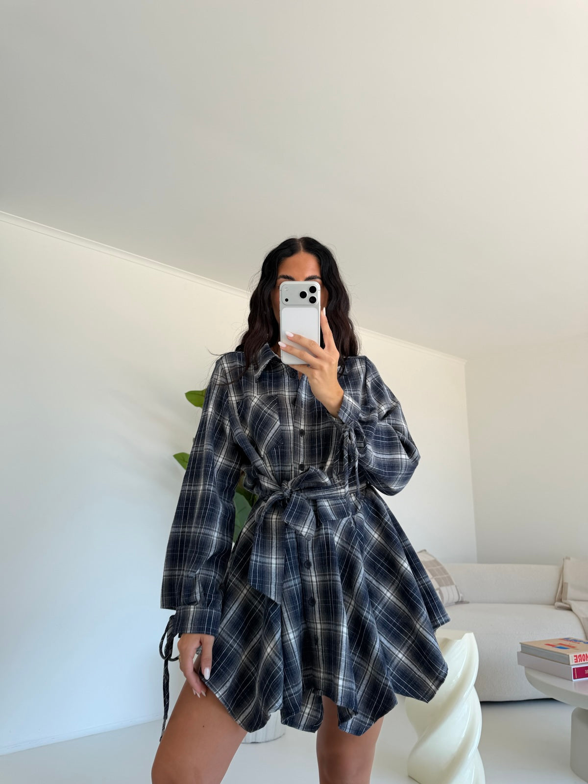 TR990-MAXI CAMICIA NAVY