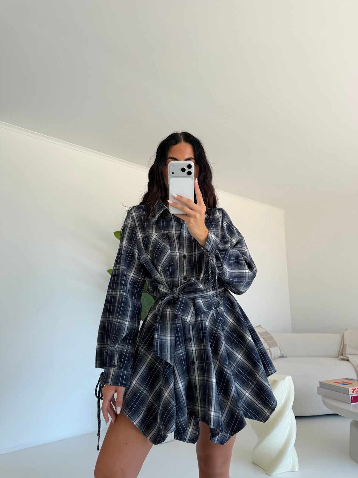 TR990-MAXI CAMICIA NAVY