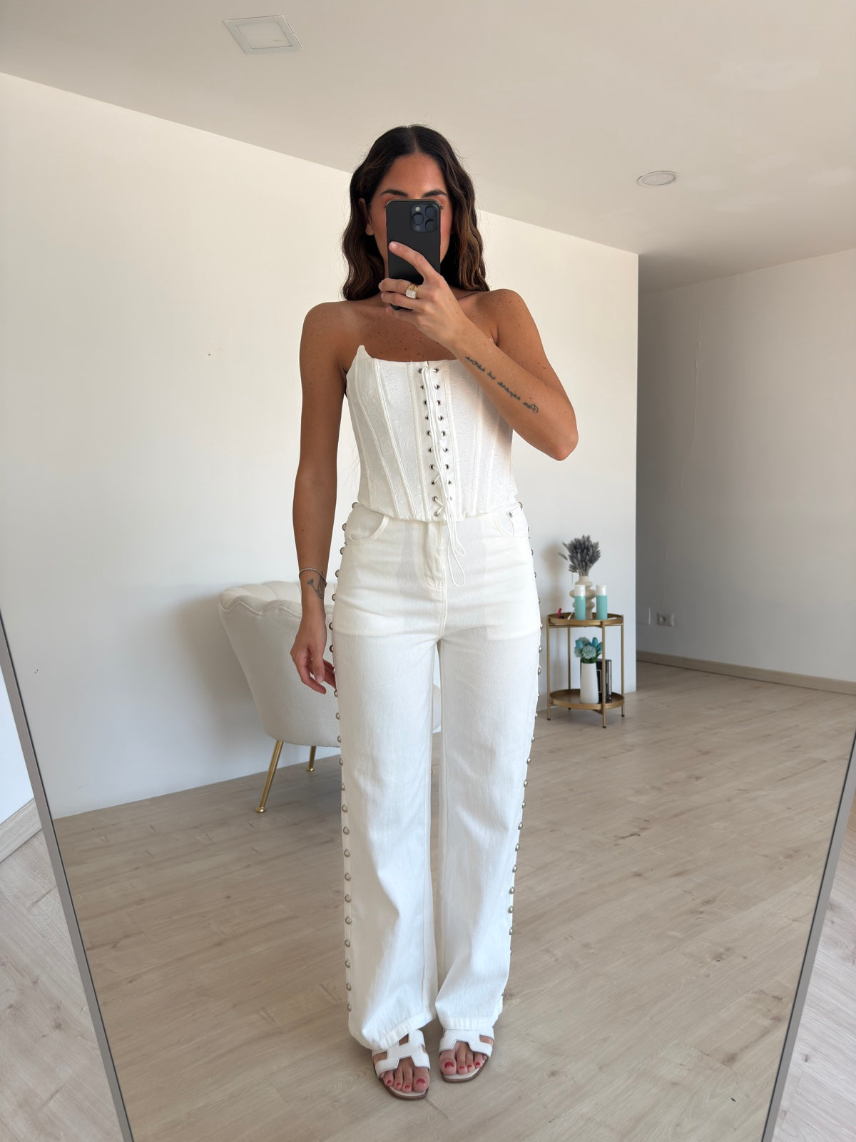 2025180-JEANS PALAZZO STUDS