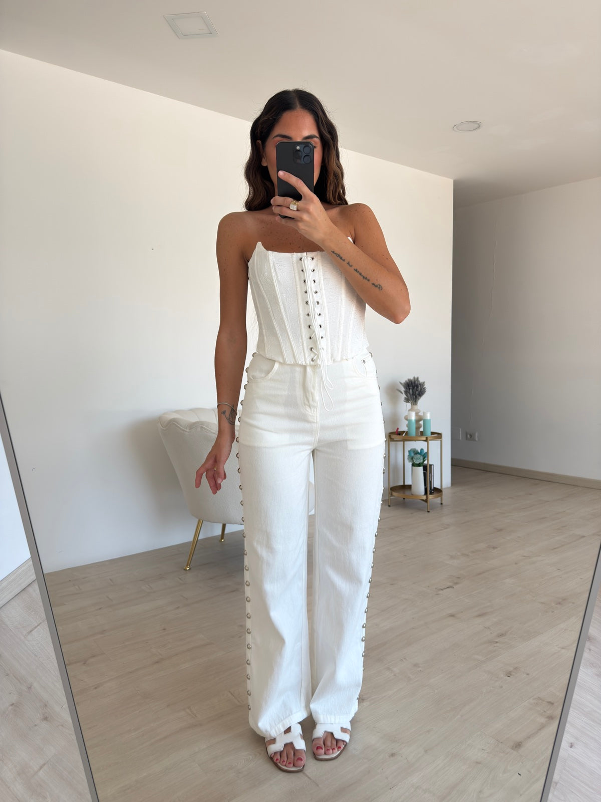 2025180-JEANS PALAZZO STUDS