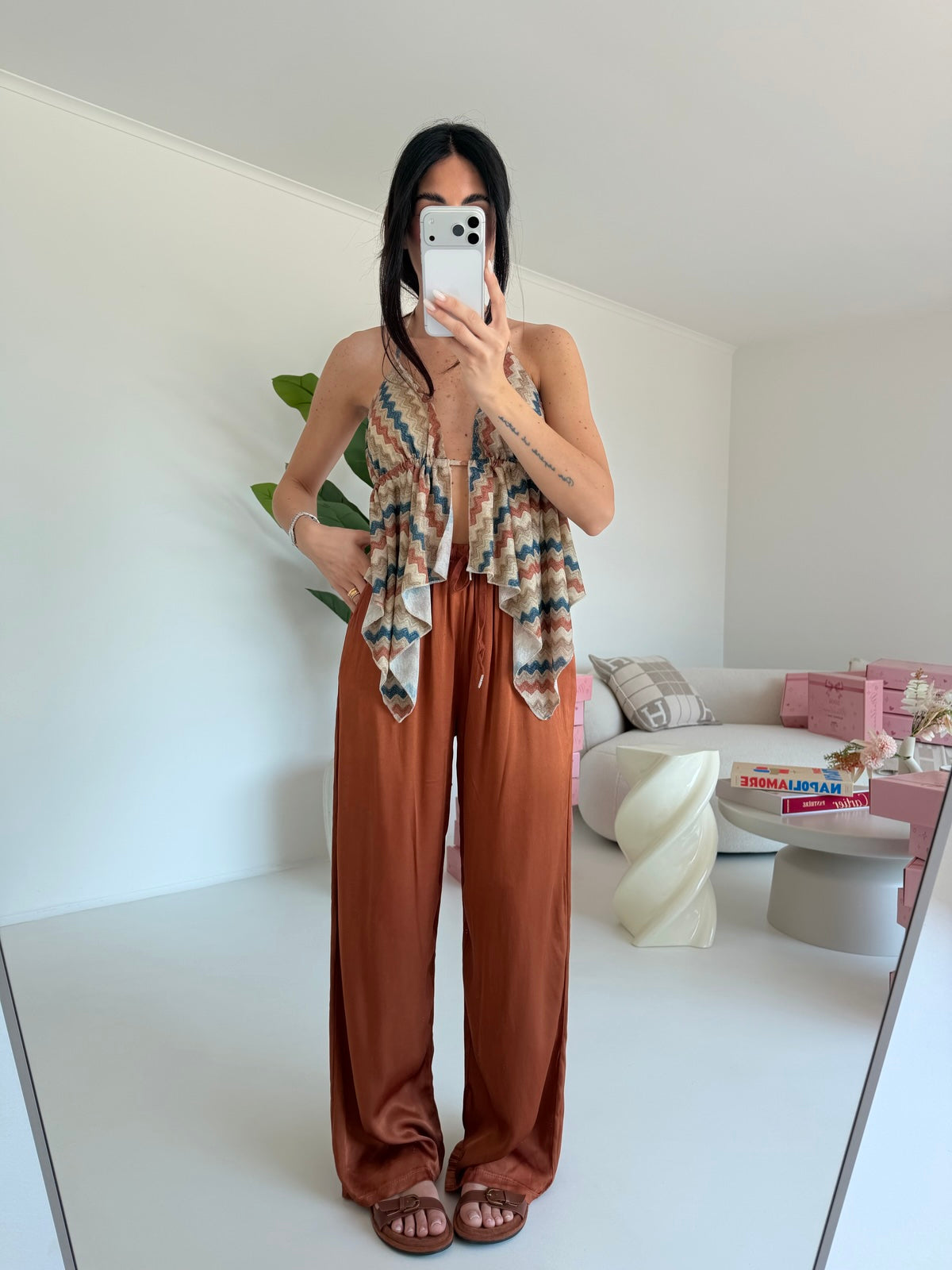 PANTALONE SATIN COCCIO