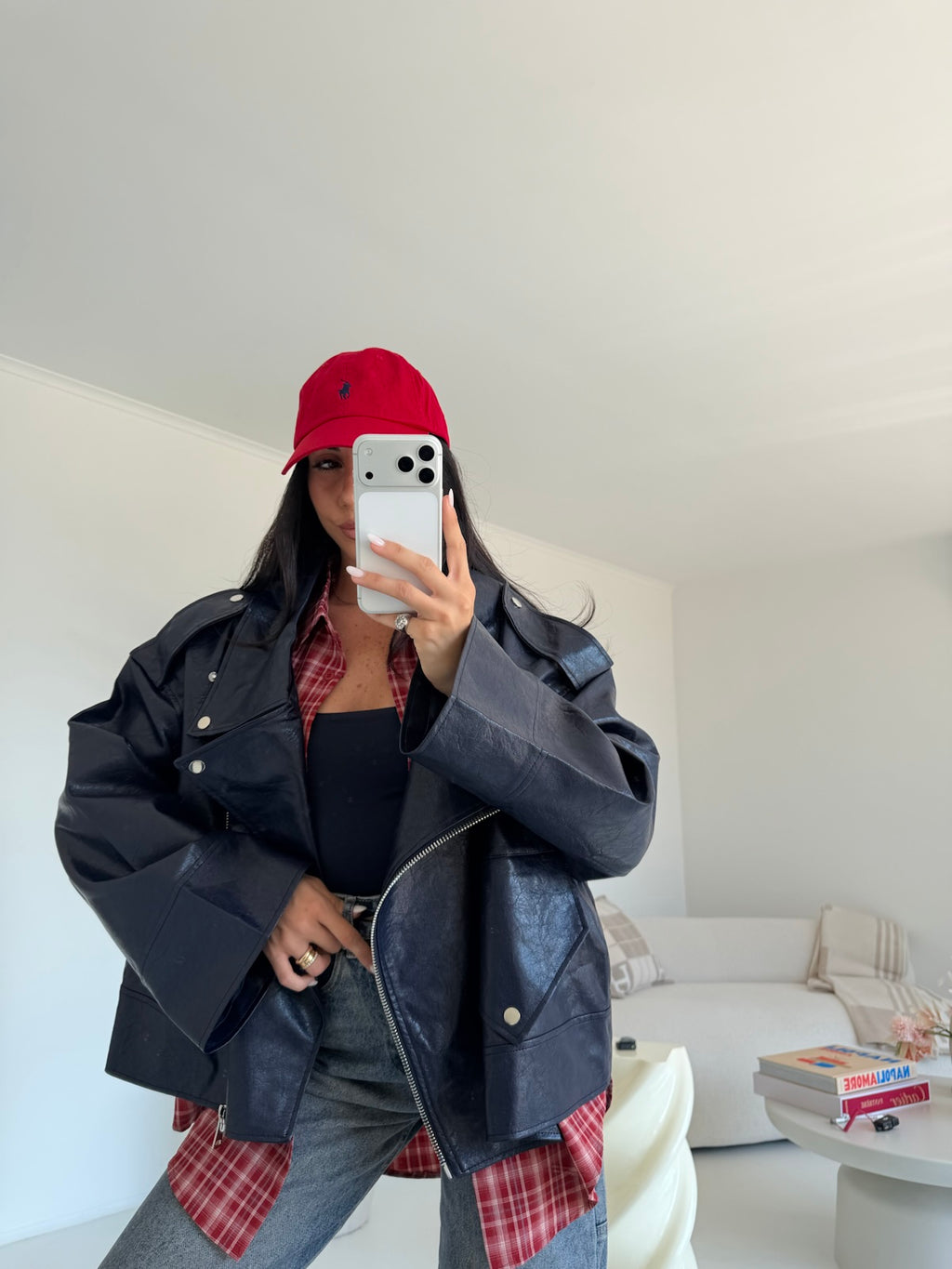 PU8020-1-BIKER ECOPELLE NAVY