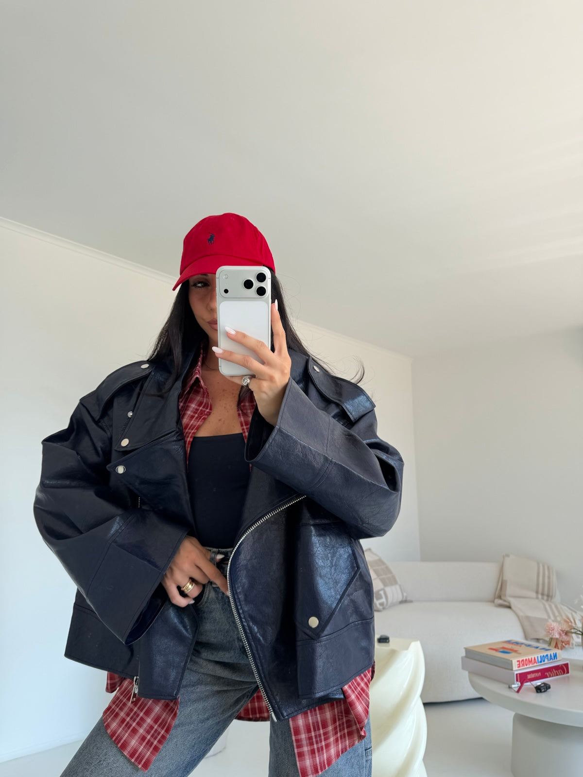 PU8020-1-BIKER ECOPELLE NAVY