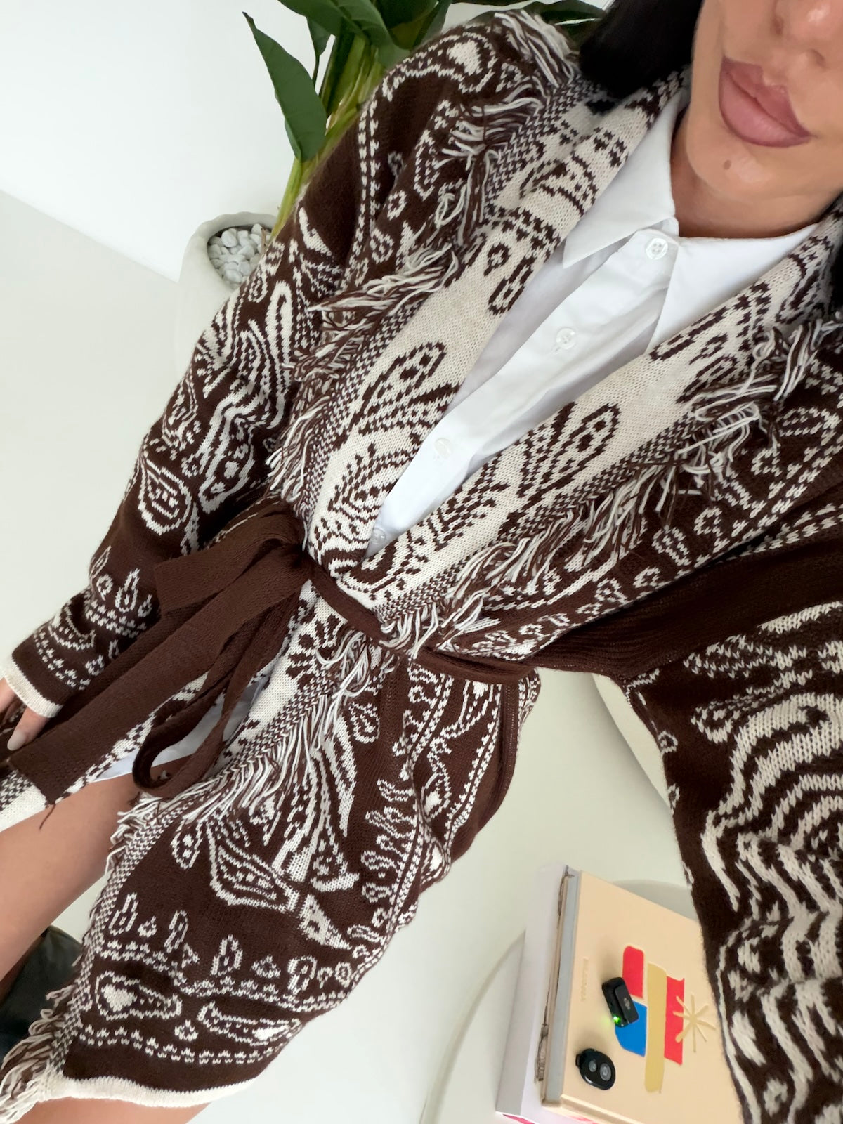 MAXI CARDIGAN MOUNTAIN CHOCO
