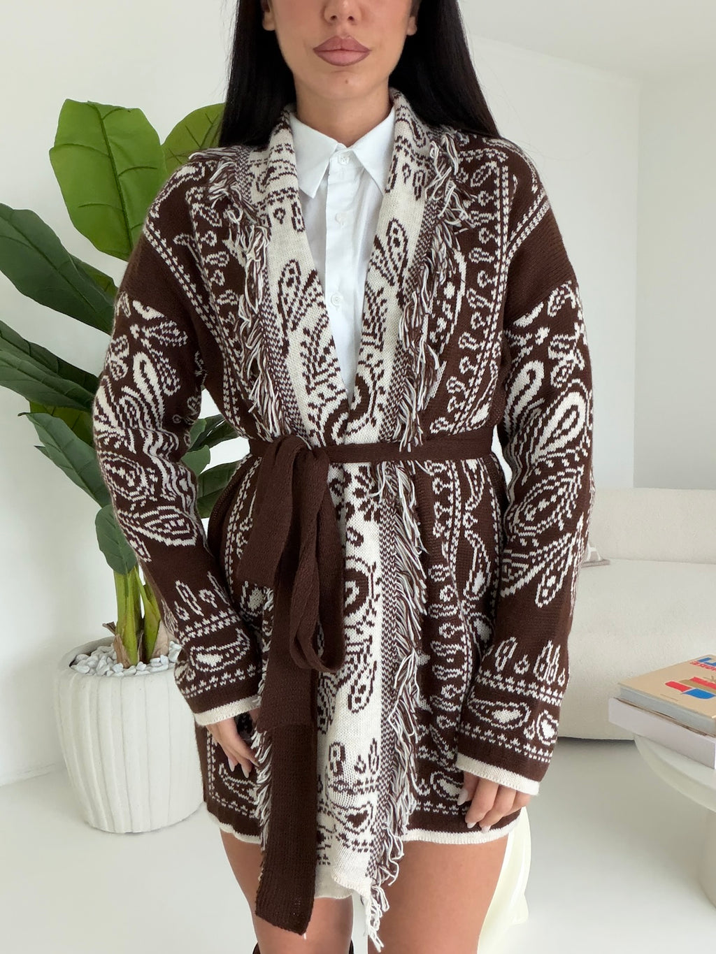 MAXI CARDIGAN MOUNTAIN CHOCO