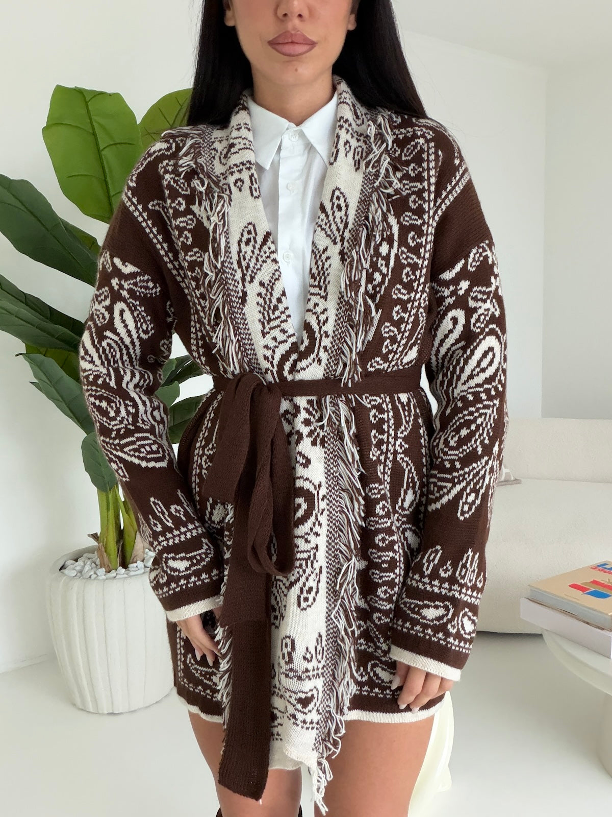 MAXI CARDIGAN MOUNTAIN CHOCO