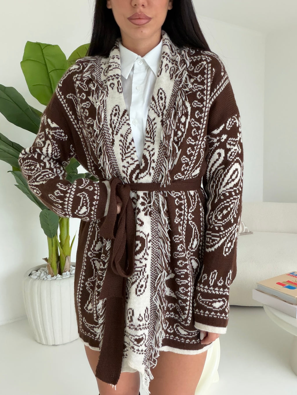 MAXI CARDIGAN MOUNTAIN CHOCO