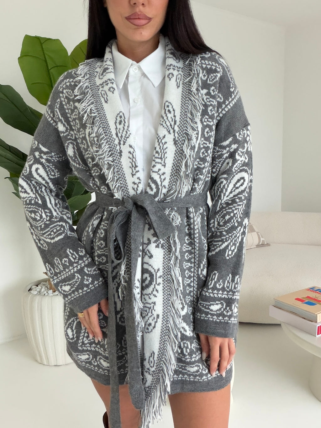 MAXI CARDIGAN MOUNTAIN GREY