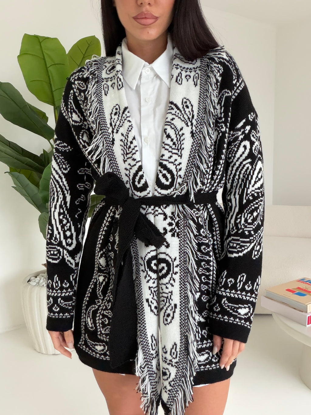 MAXI CARDIGAN MOUNTAIN NERO