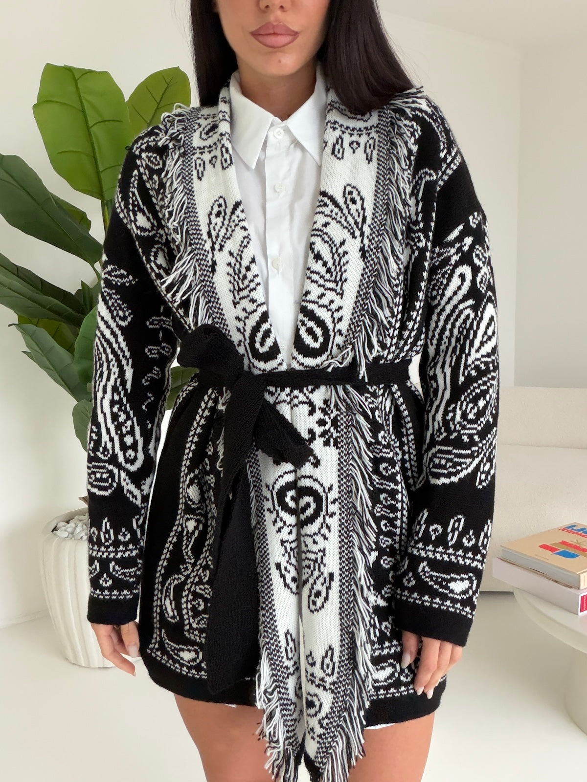 MAXI CARDIGAN MOUNTAIN NERO