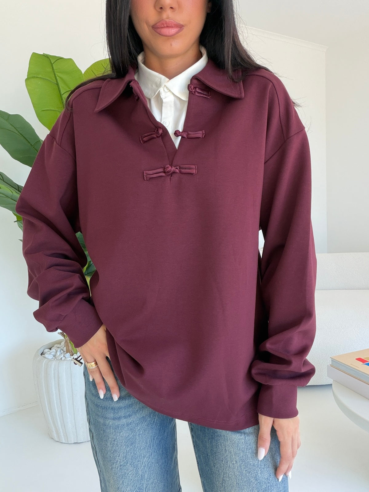 H70873-FELPA KNOT WINE