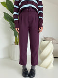 PANTALONE CON CINTURA WINE