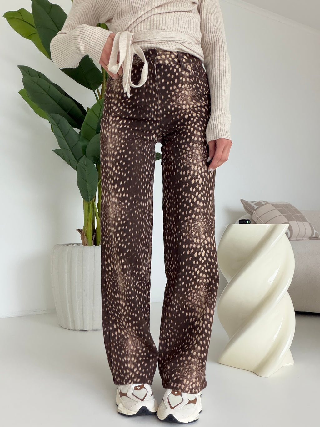 F2852-JEANS COW PRINT