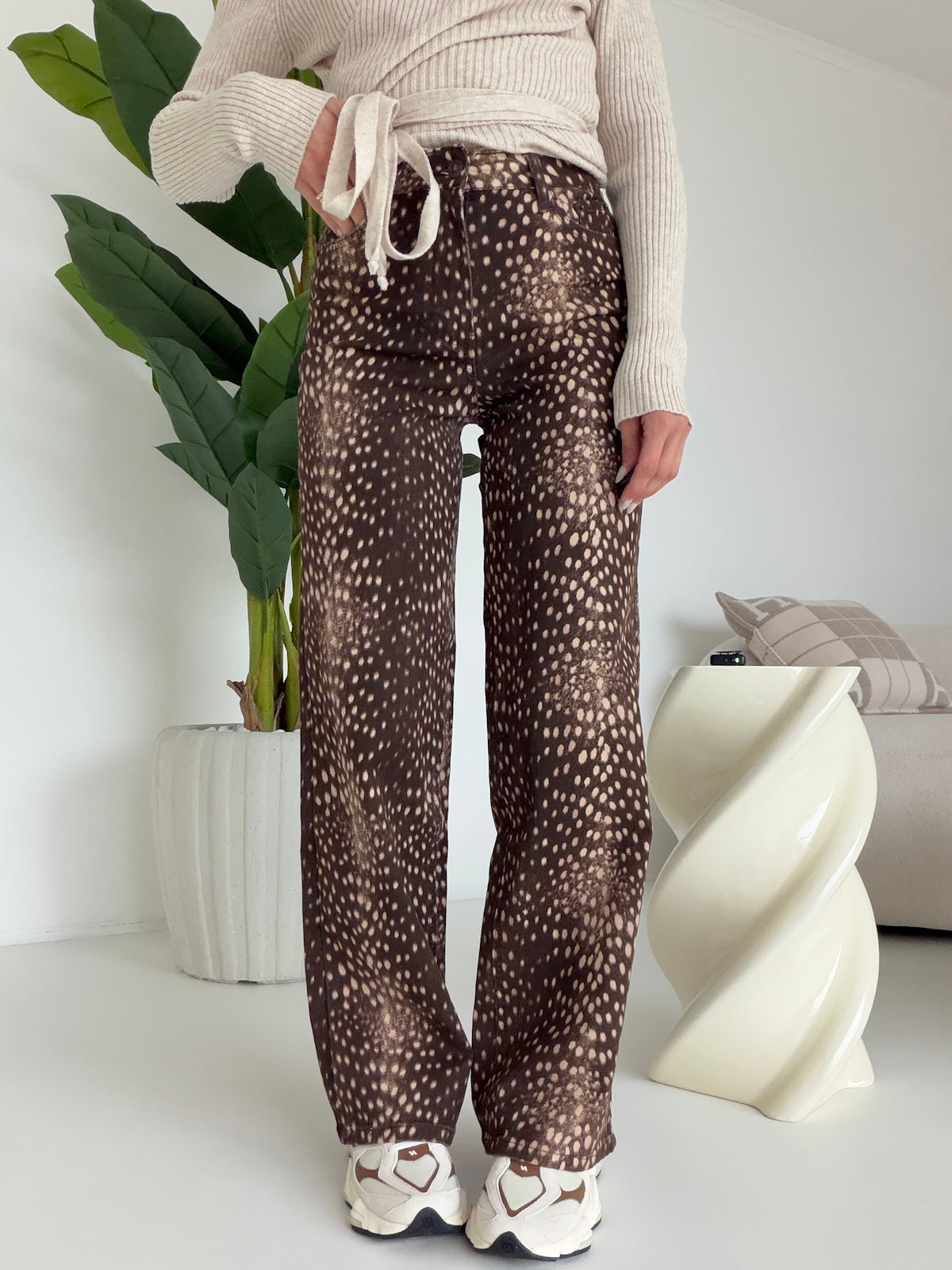 F2852-JEANS COW PRINT