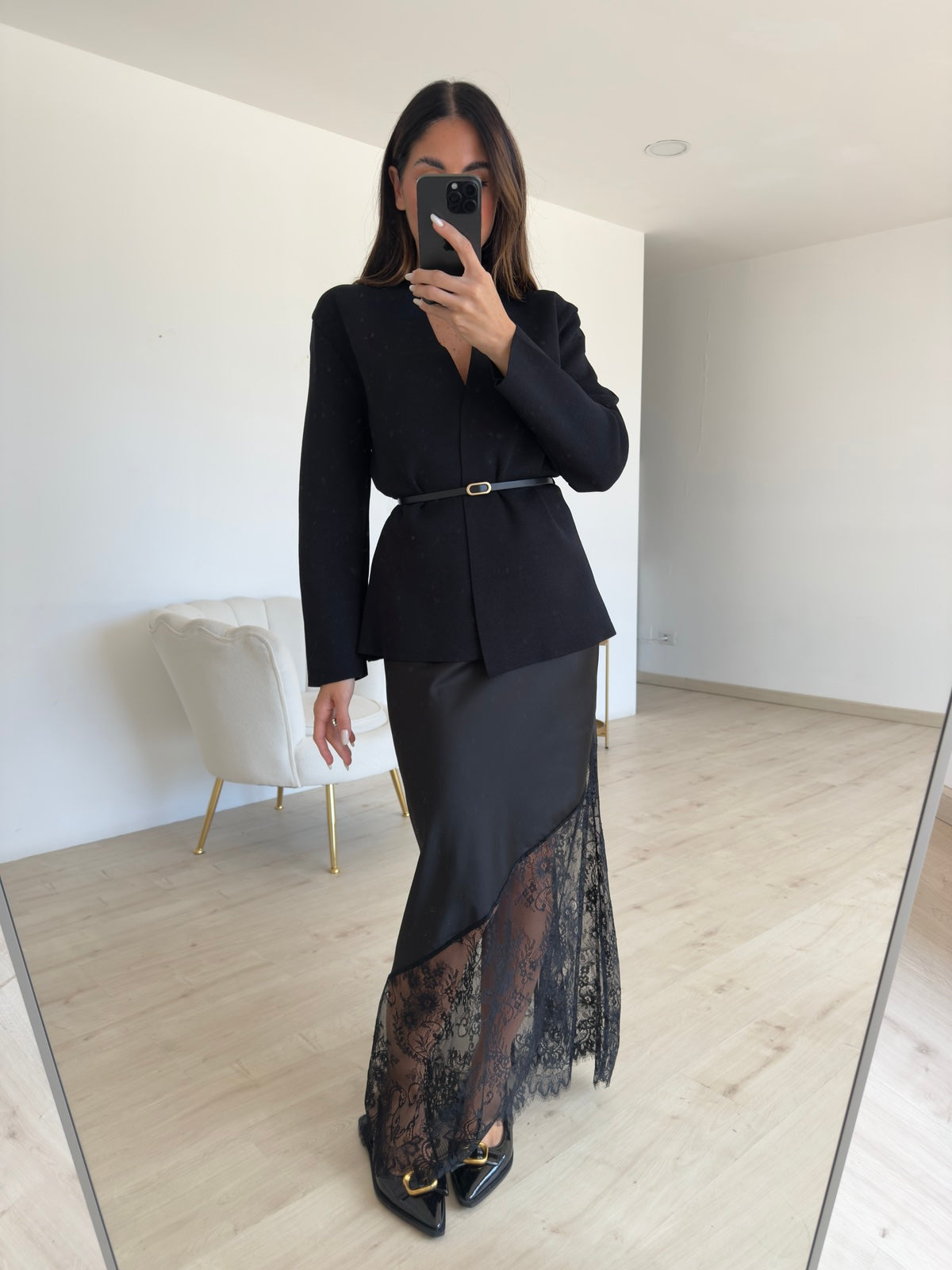 K492-CARDIGAN+CINTURA NERO