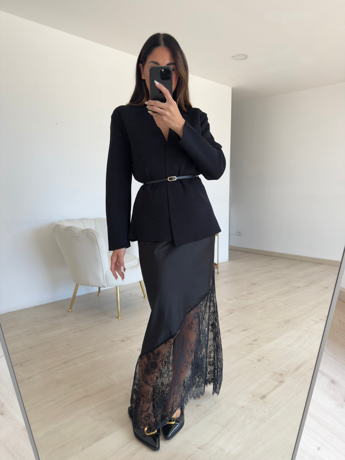 K492-CARDIGAN+CINTURA NERO