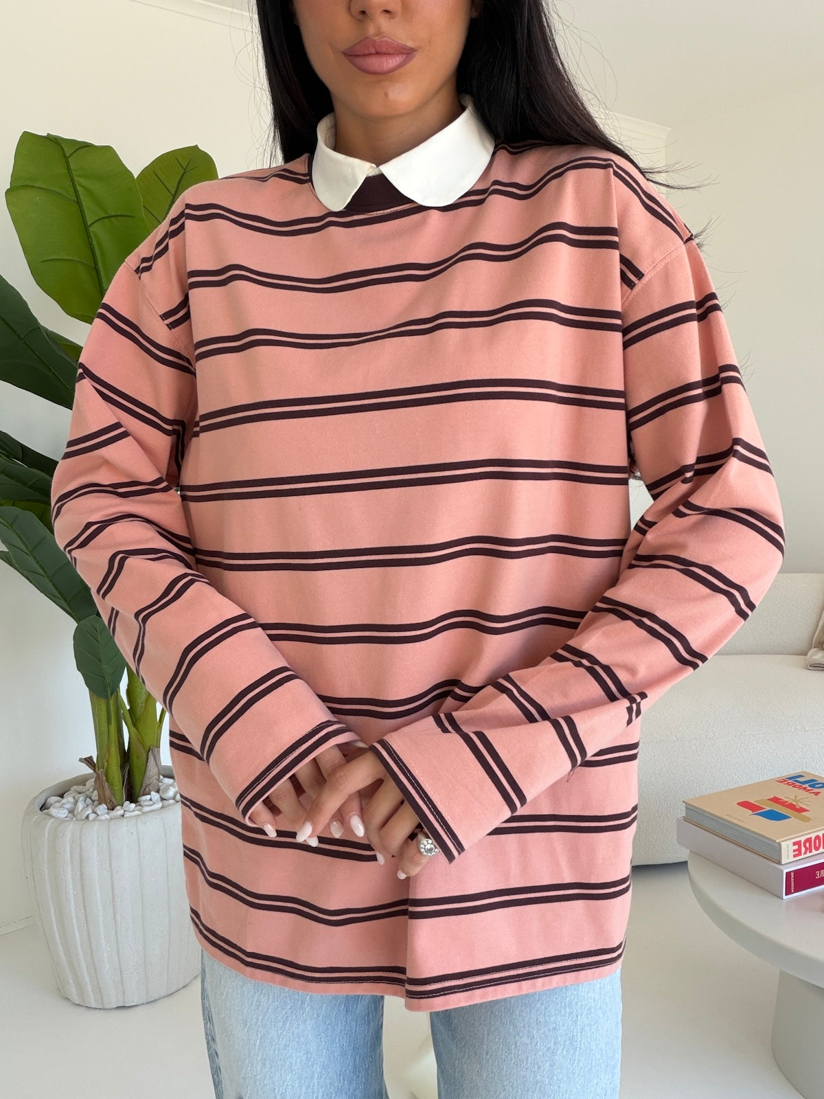 5140-MAGLIA LIGNES PINK