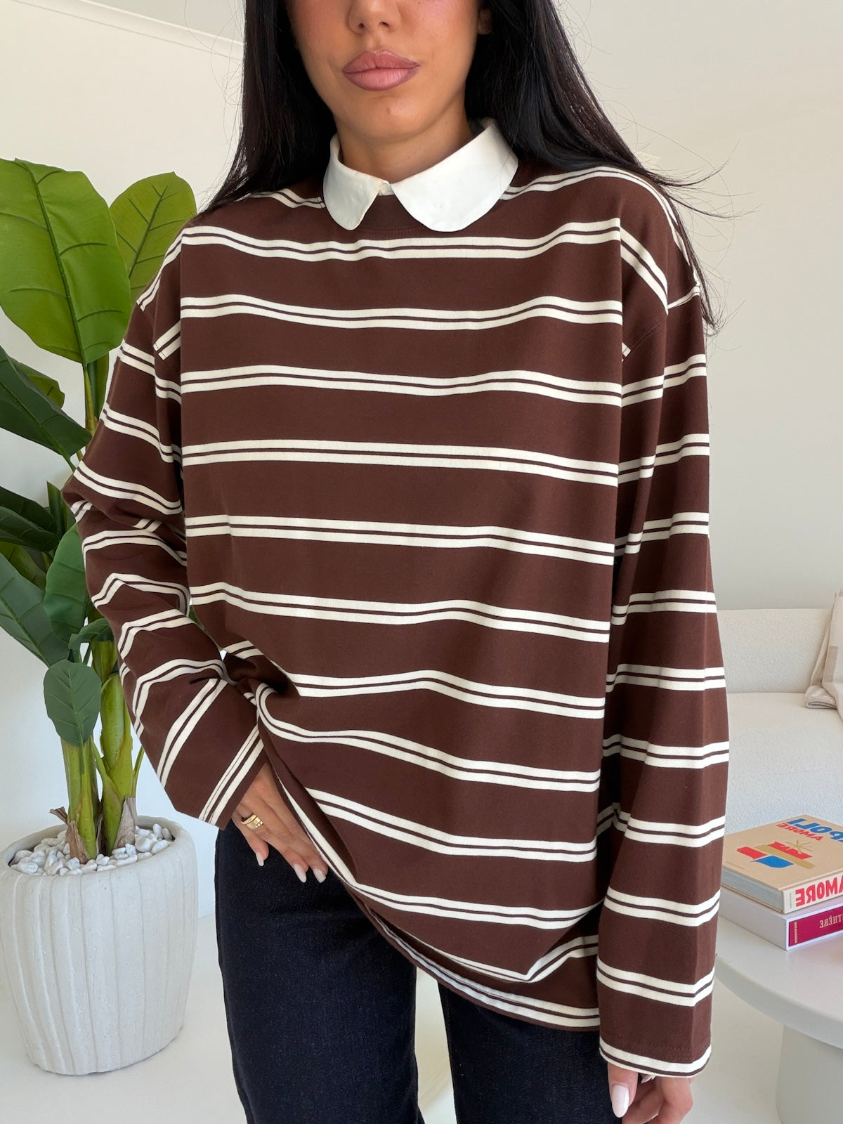 5140-MAGLIA LIGNES CHOCO
