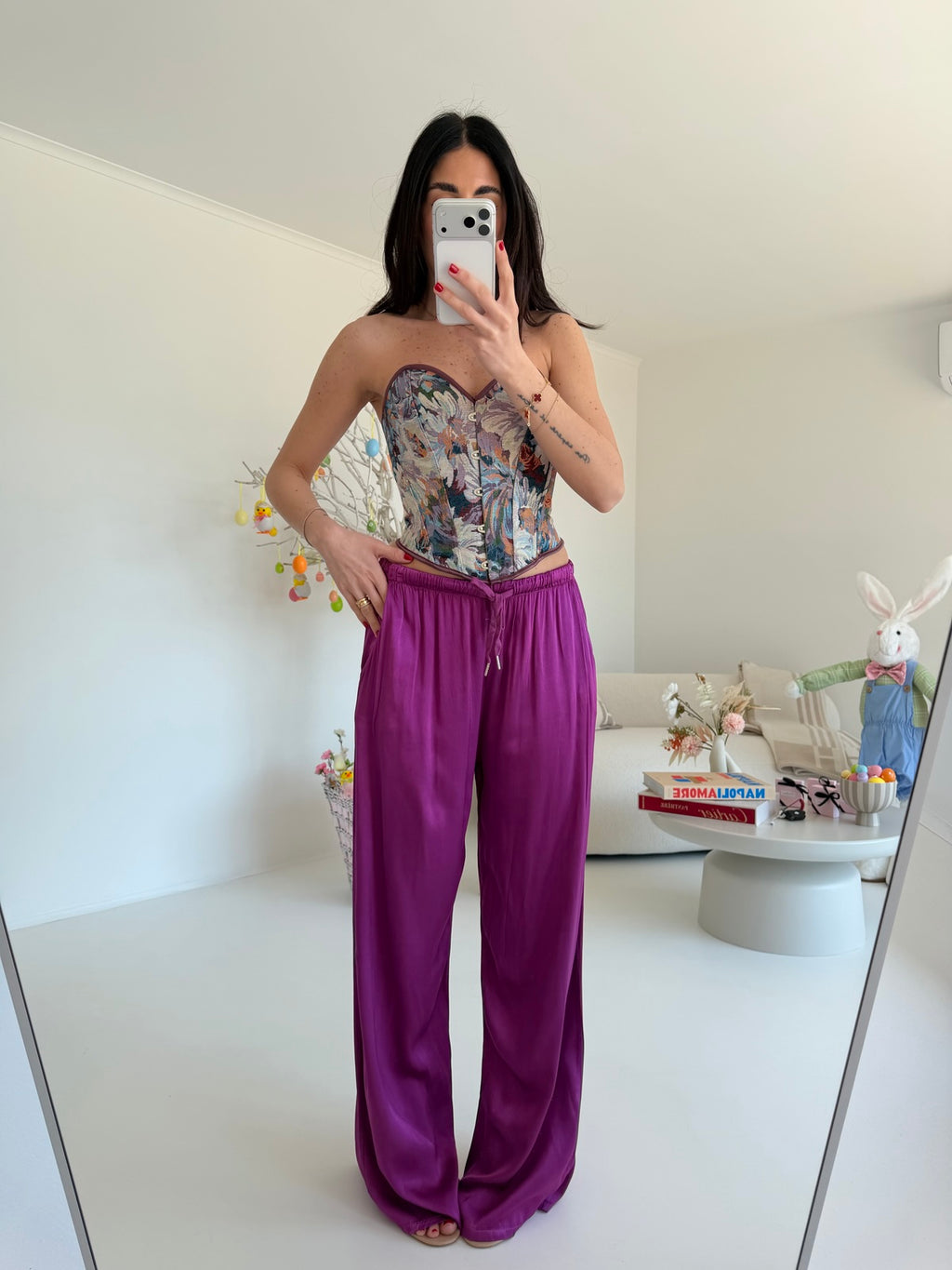 PANTALONE SATIN MAGENTA