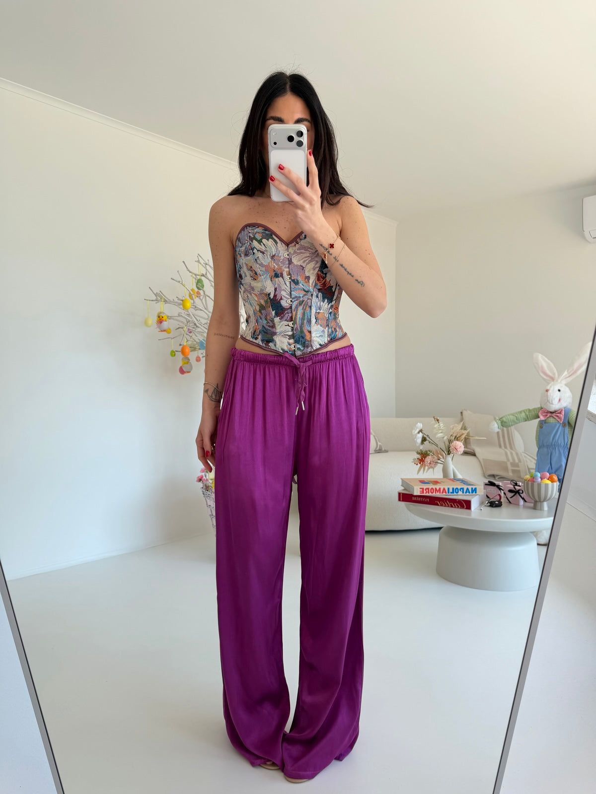 PANTALONE SATIN MAGENTA