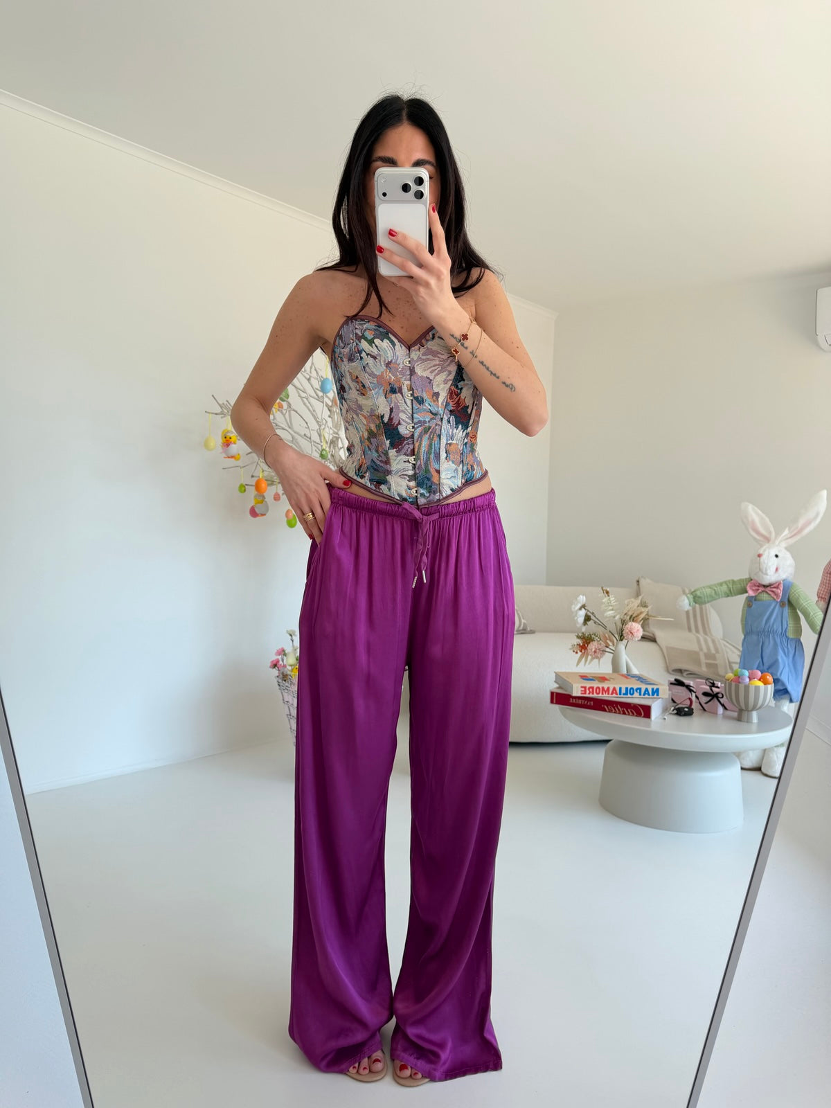 PANTALONE SATIN MAGENTA