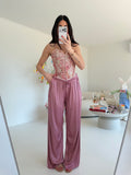 PANTALONE SATIN MALVA