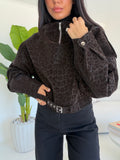 DR-8549-BIKER CROP ANIMALIER