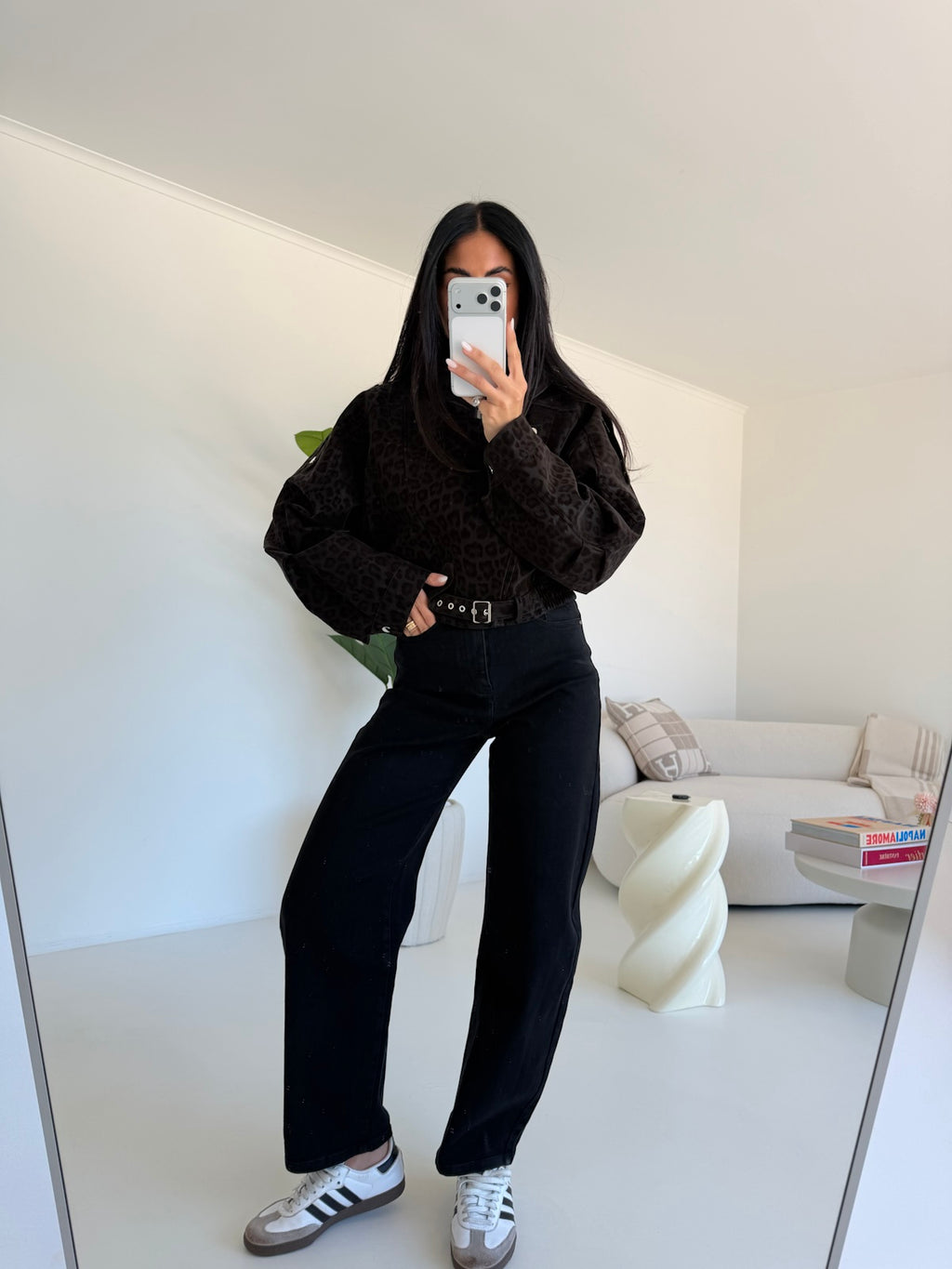 DR-8549-BIKER CROP ANIMALIER