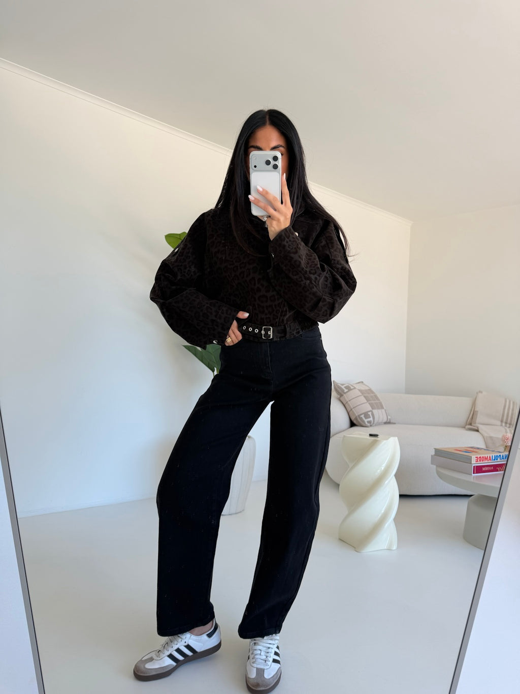DR-8549-BIKER CROP ANIMALIER