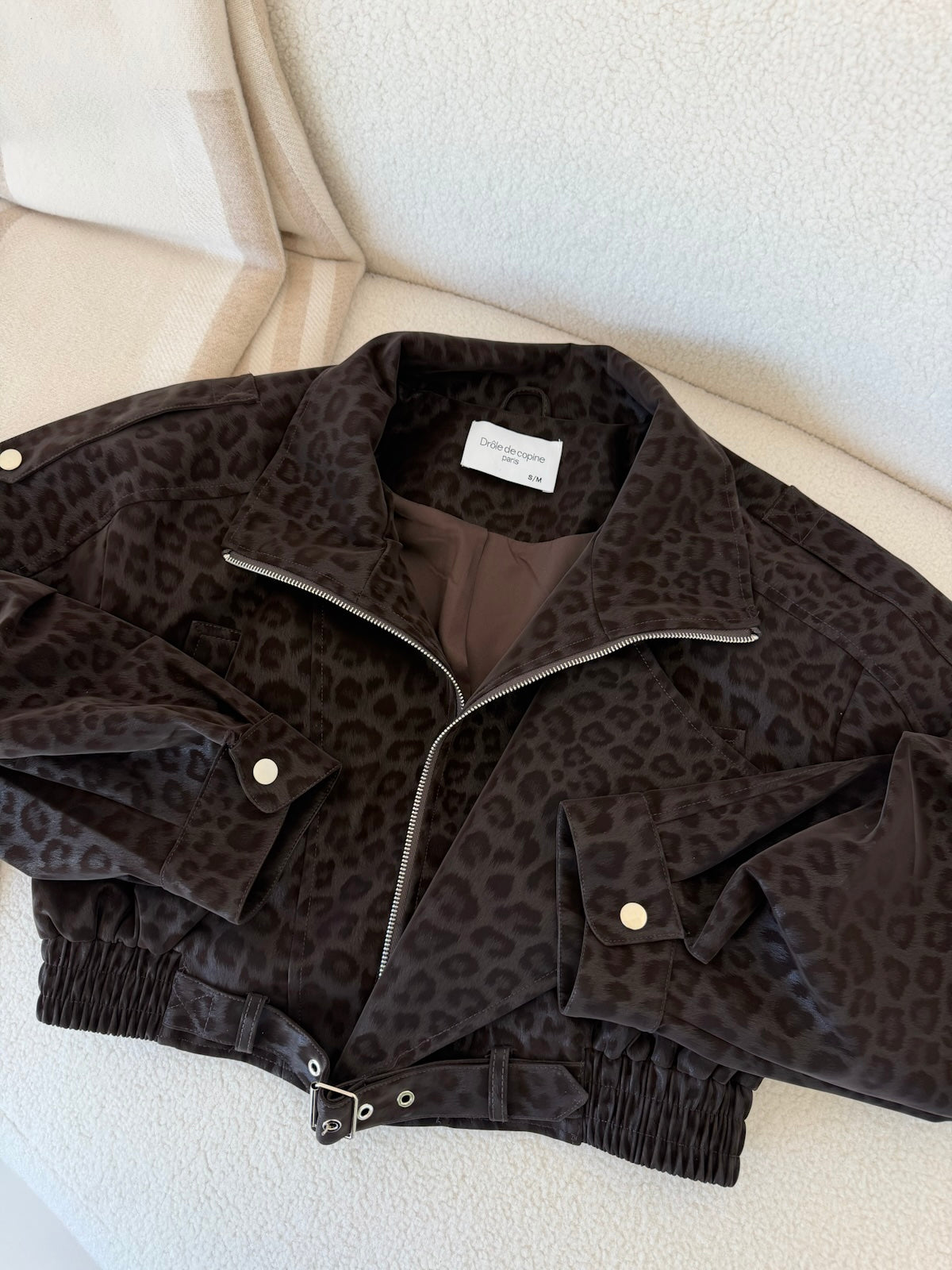DR-8549-BIKER CROP ANIMALIER