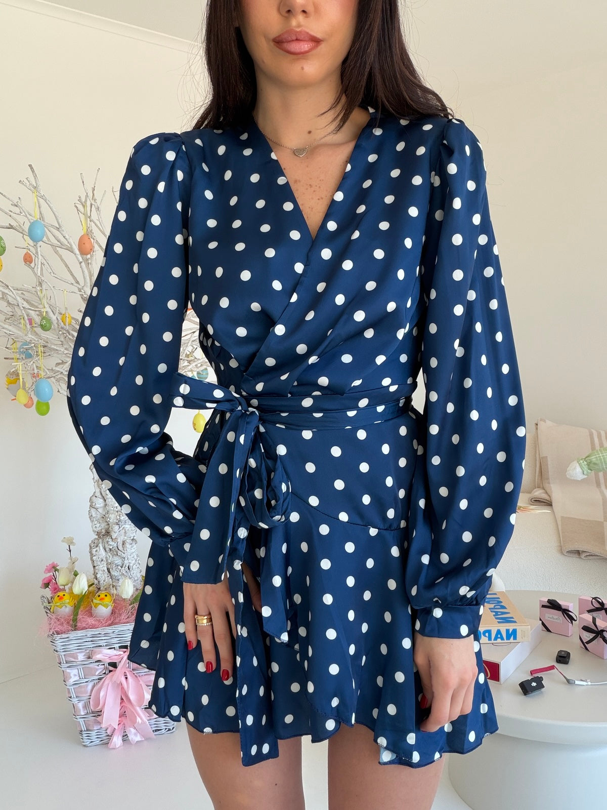 MINI ABITO A PORTAFOGLIO POIS NAVY