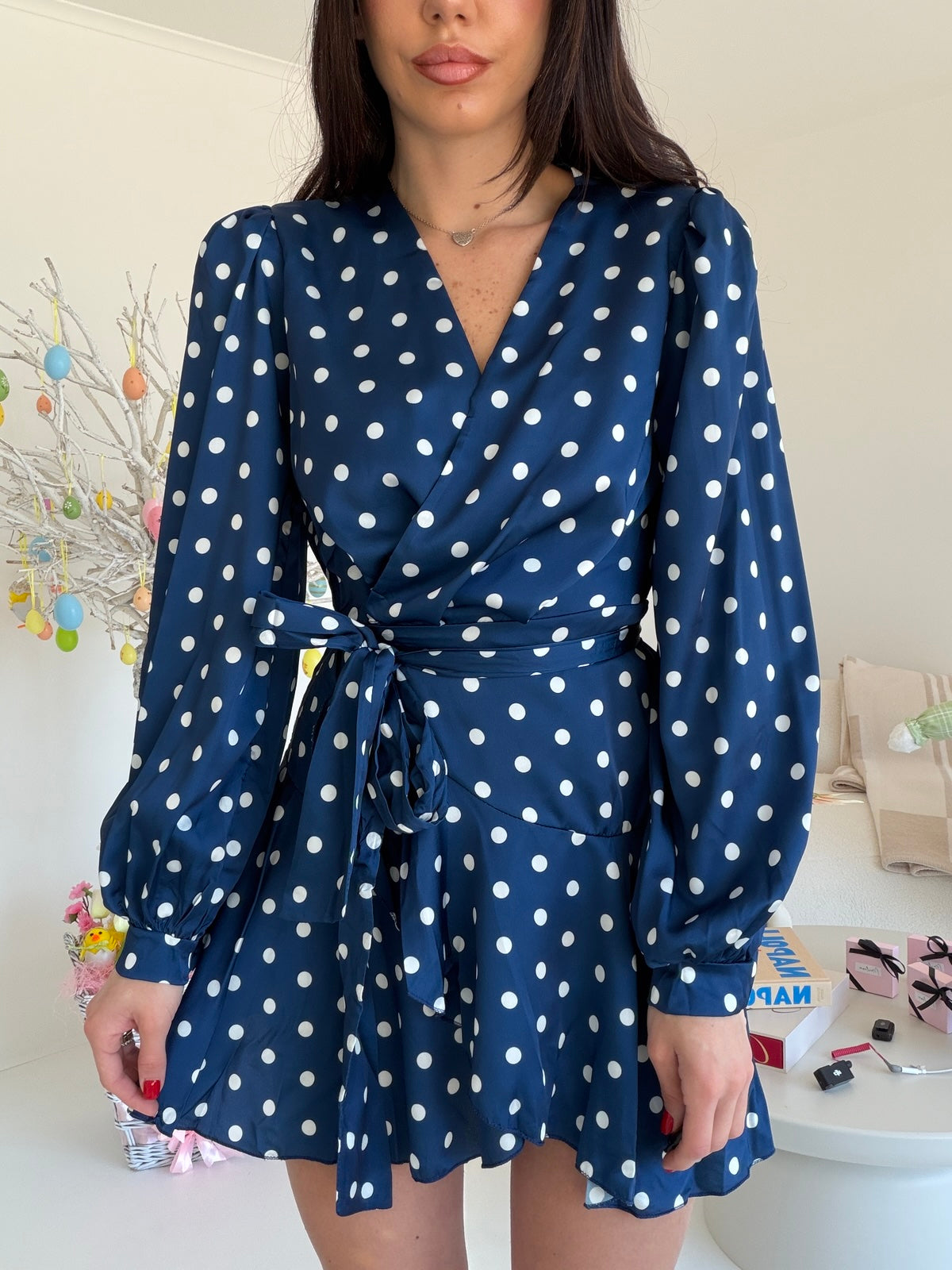 MINI ABITO A PORTAFOGLIO POIS NAVY