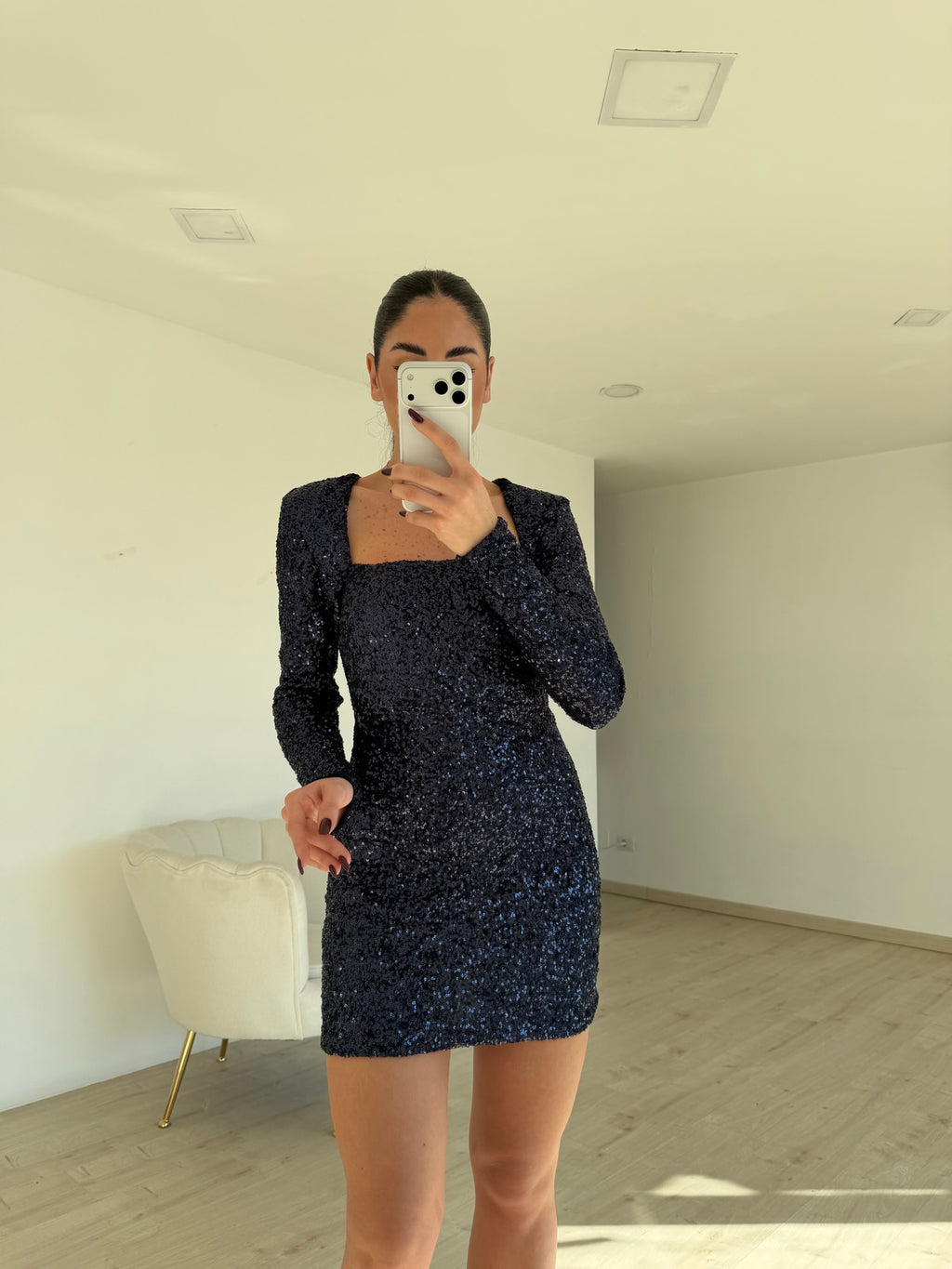 MINI ABITO PAILLETTES NAVY
