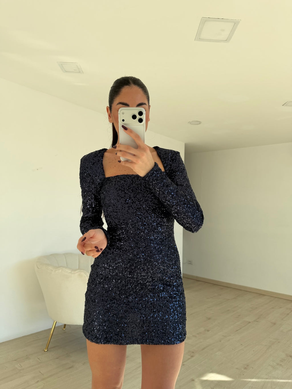 MINI ABITO PAILLETTES NAVY