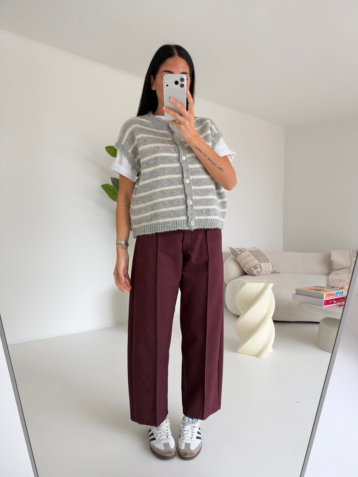 PANTALONE SLOUCHY BORDEAUX