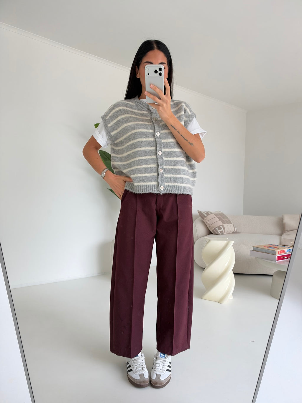 PANTALONE SLOUCHY BORDEAUX
