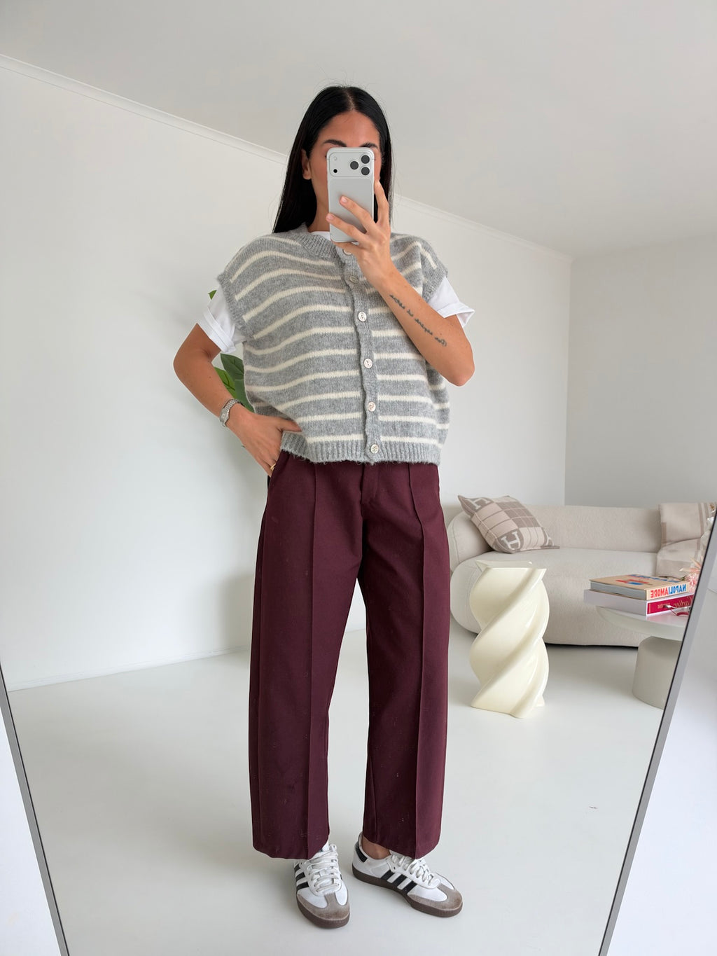 PANTALONE SLOUCHY BORDEAUX