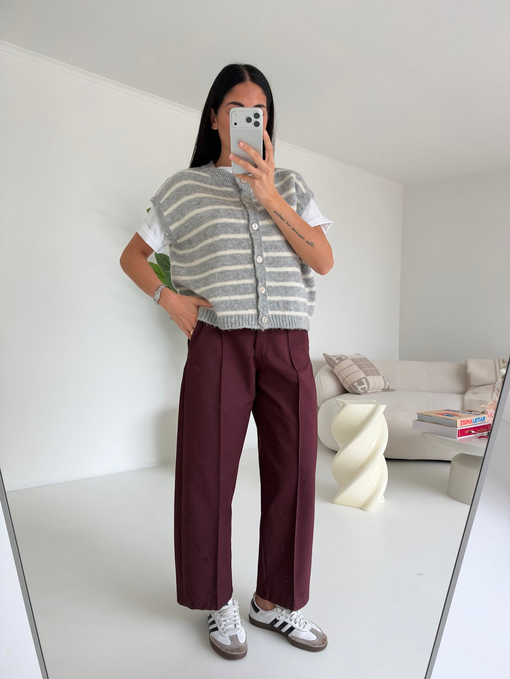 PANTALONE SLOUCHY BORDEAUX