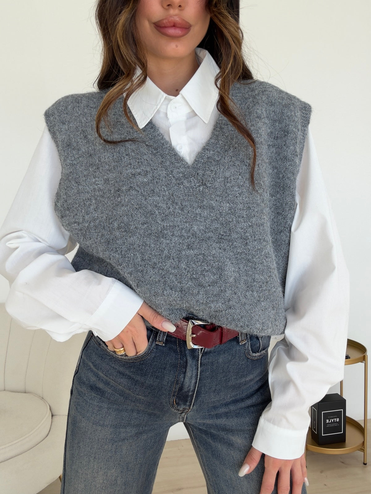 C2432-GILET+CAMICIA ILARY GREY