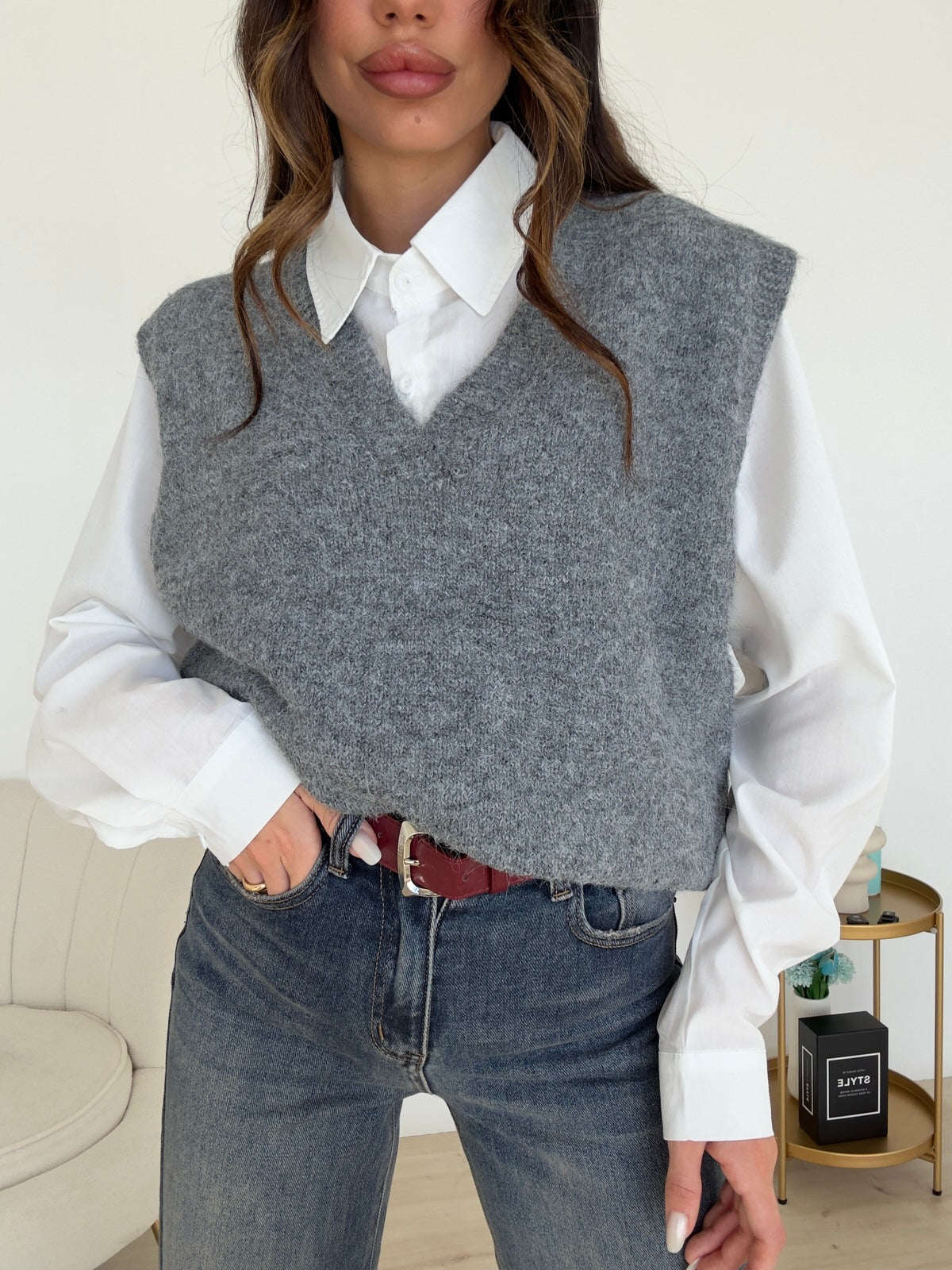 C2432-GILET+CAMICIA ILARY GREY